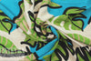 'deco-leaf drama' viscose woven - turquoise/lime 2 yd
