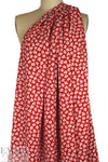 red/white mini floral viscose woven 1.5 yds