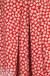 red/white mini floral viscose woven 1.5 yds