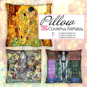 Dutch 'homage to Klimt ' 3-piece pillow cover panel *pattern included*