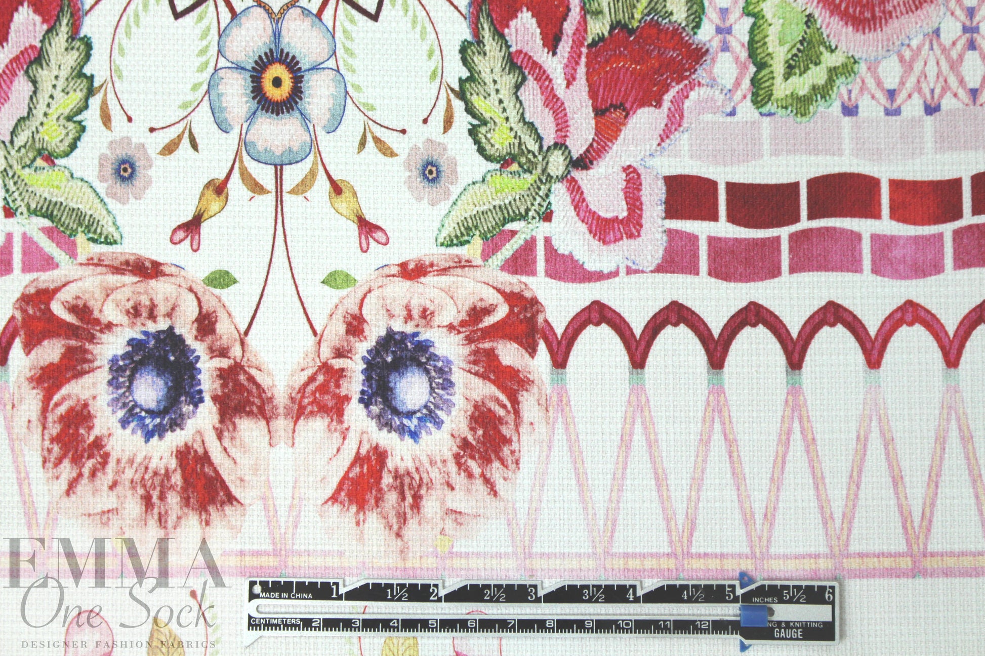 Italian printed textured cotton woven - decorative panel