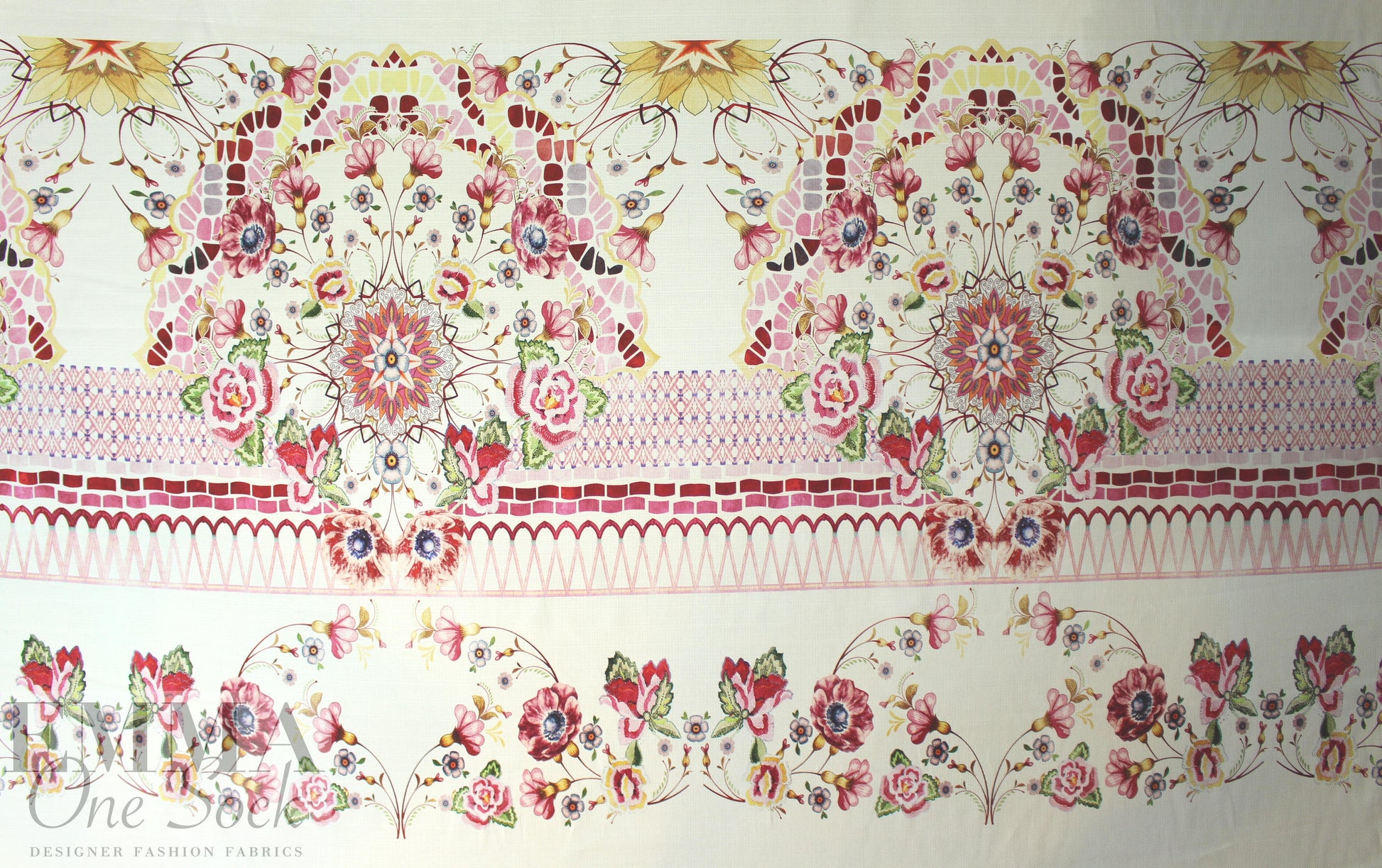 Italian printed textured cotton woven - decorative panel 2 panel