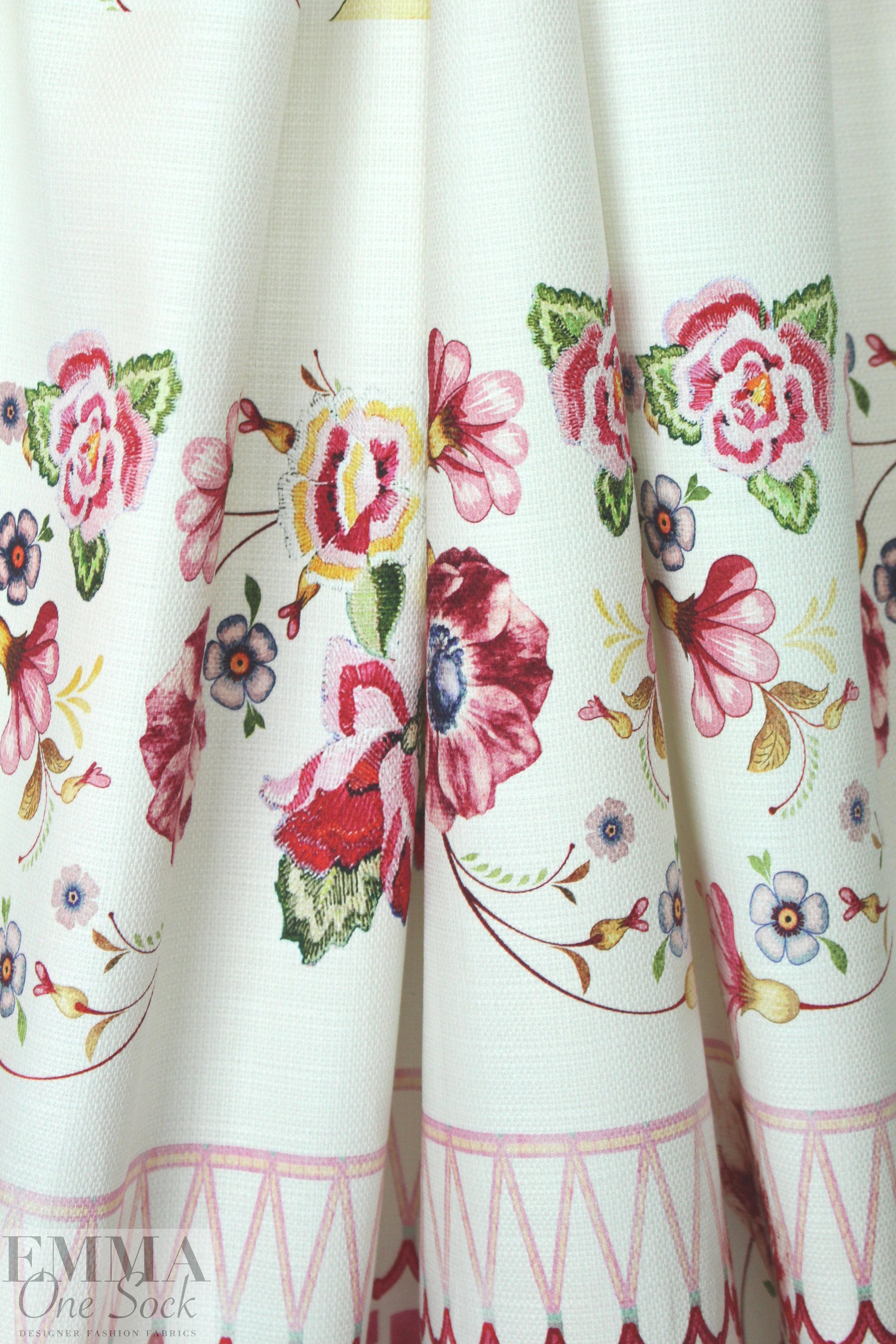 Italian printed textured cotton woven - decorative panel 2 panel