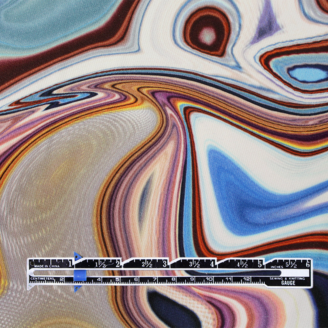Italian 'fimo swirl' textured stretch cotton woven 1.625 yds