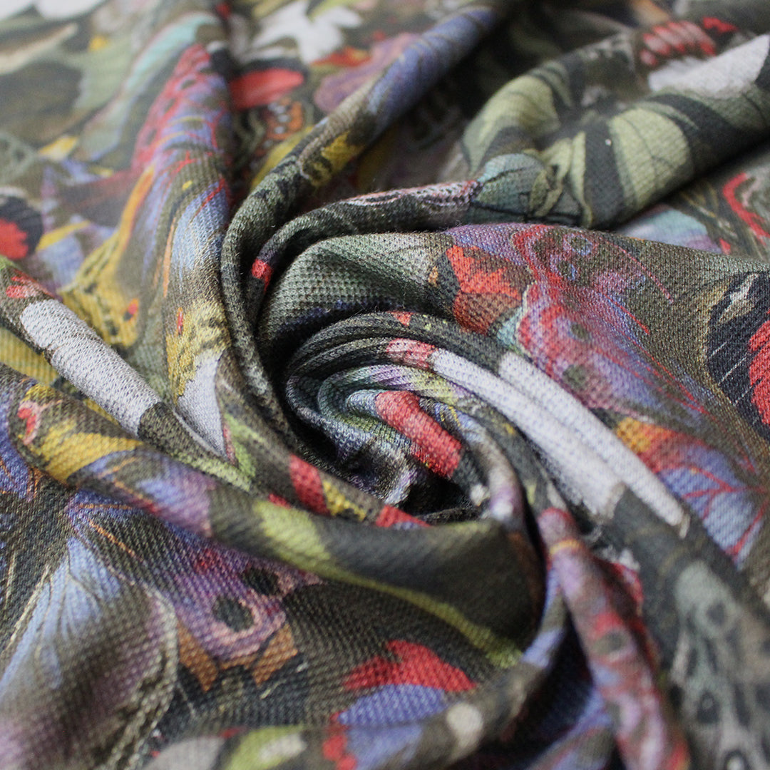 Italian 'butterfly mingle' cotton pique' knit 1 yard