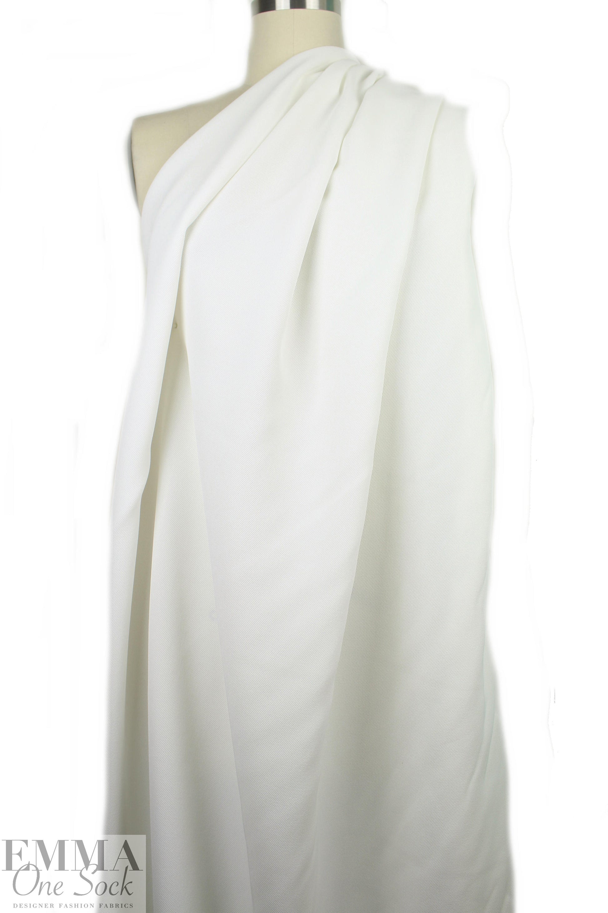 Italian micro-pique' textured viscose woven - white .875 yds