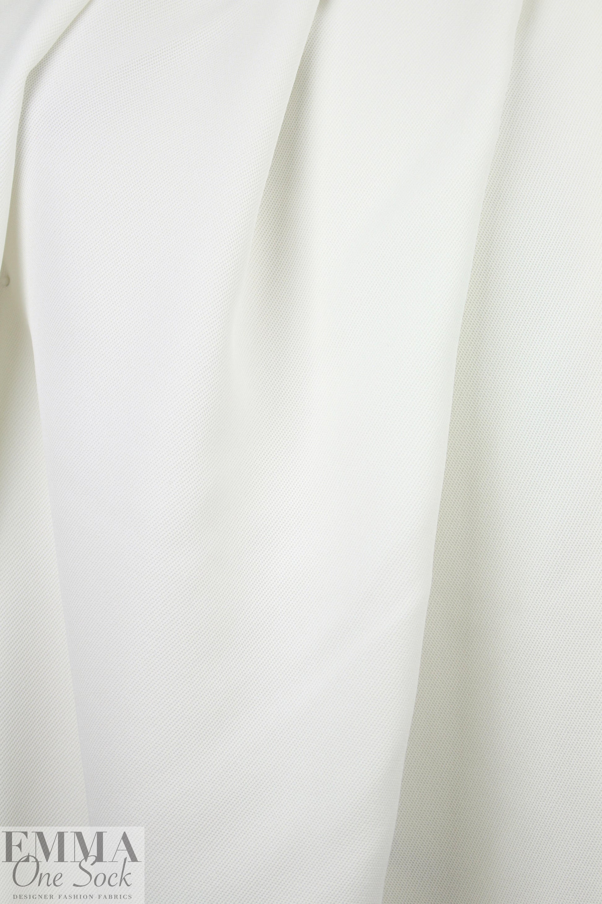 Italian micro-pique' textured viscose woven - white