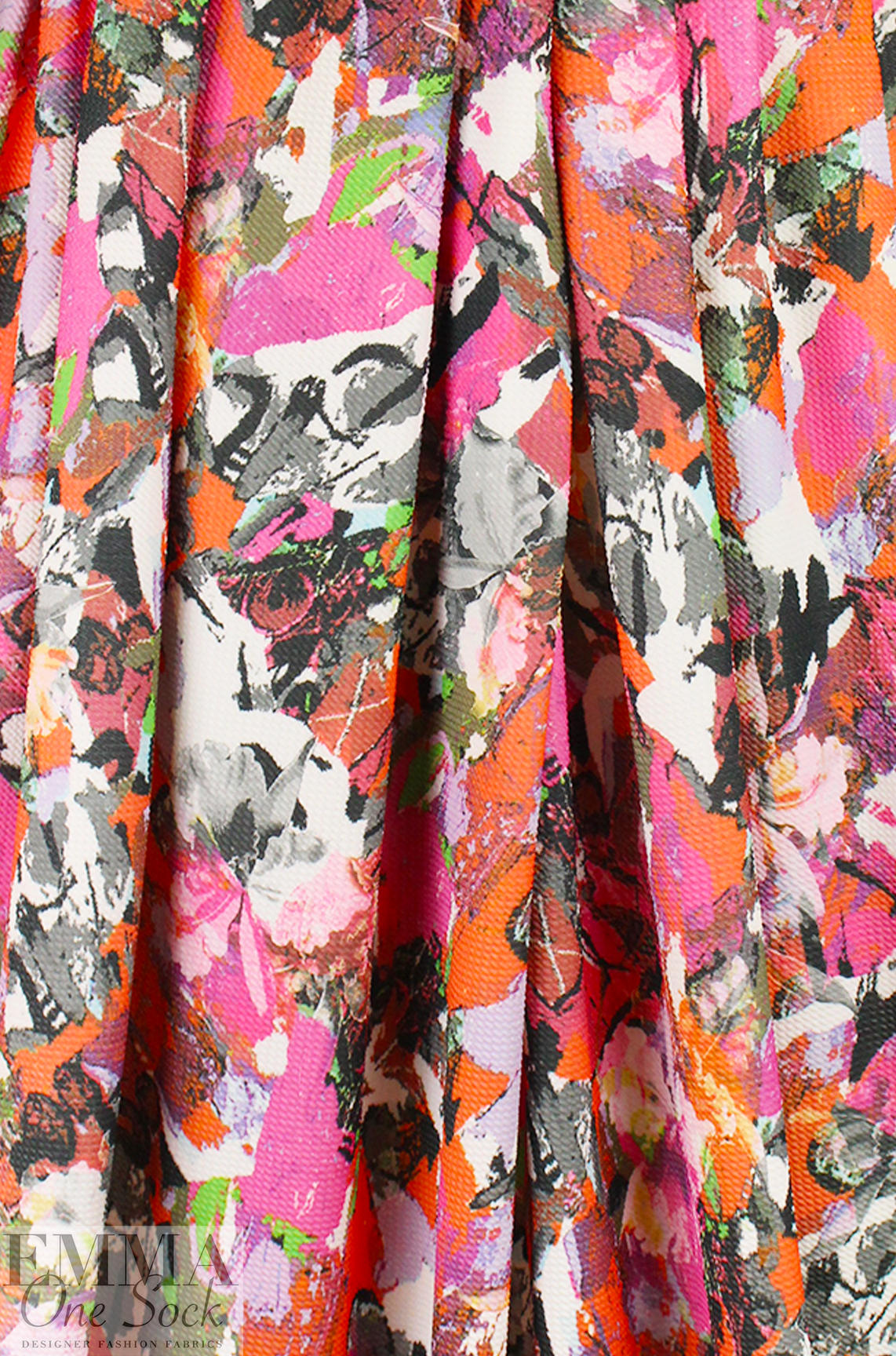garden abstraction textured pique' knit - pink 2 yd