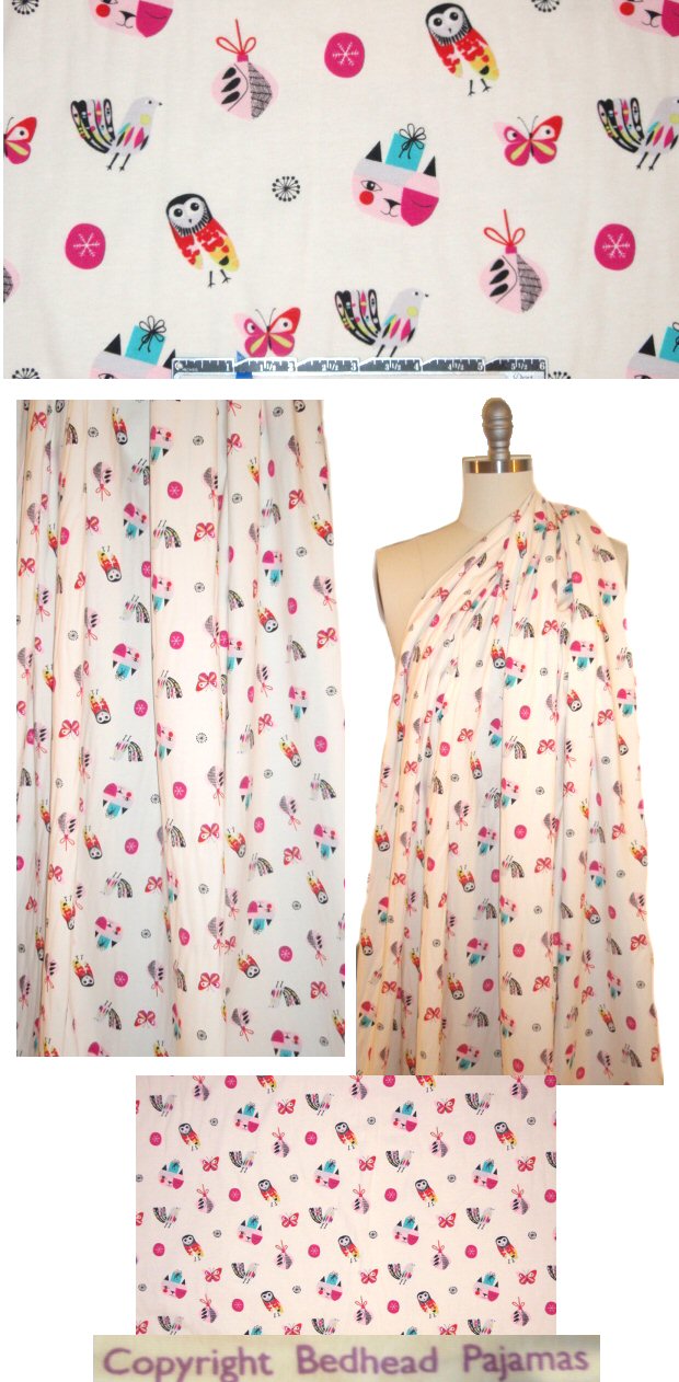 Bedhe@d 'graphic critters' COTTON/spandex knit