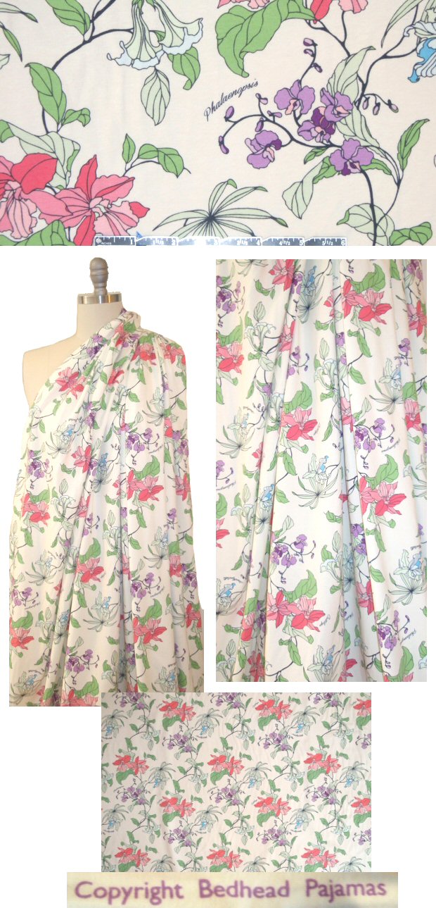 Bedhe@d illustrated flora COTTON/spandex knit