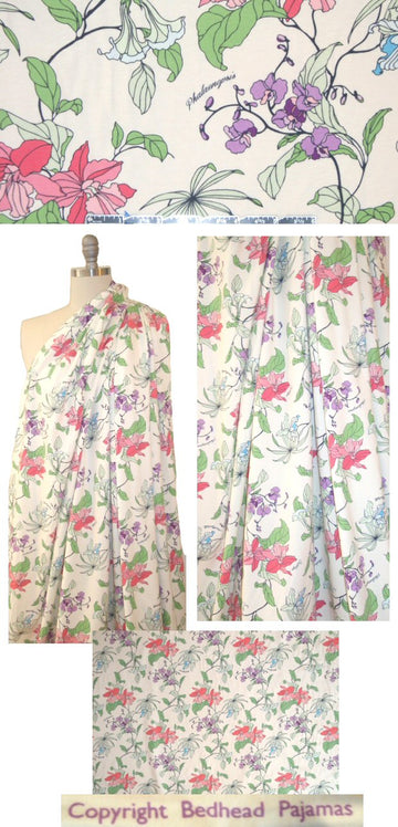 Bedhe@d illustrated flora COTTON/spandex knit 1.125 yds