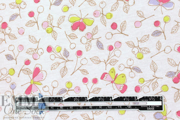 CA designer berries and butterflies cotton knit .875 yds