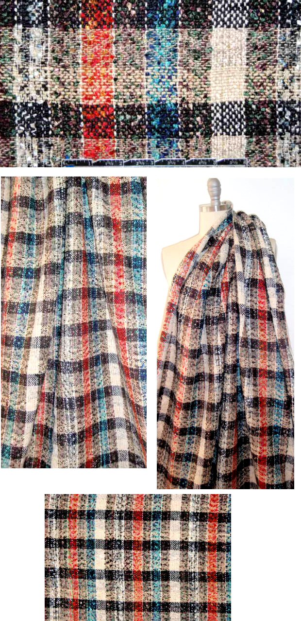 A1ice & O1ivia novelty yarns plaid suiting .66 yds
