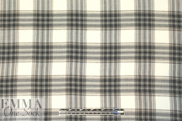 featherweight yarn-dyed plaid woven - black/khaki 1.75 yd