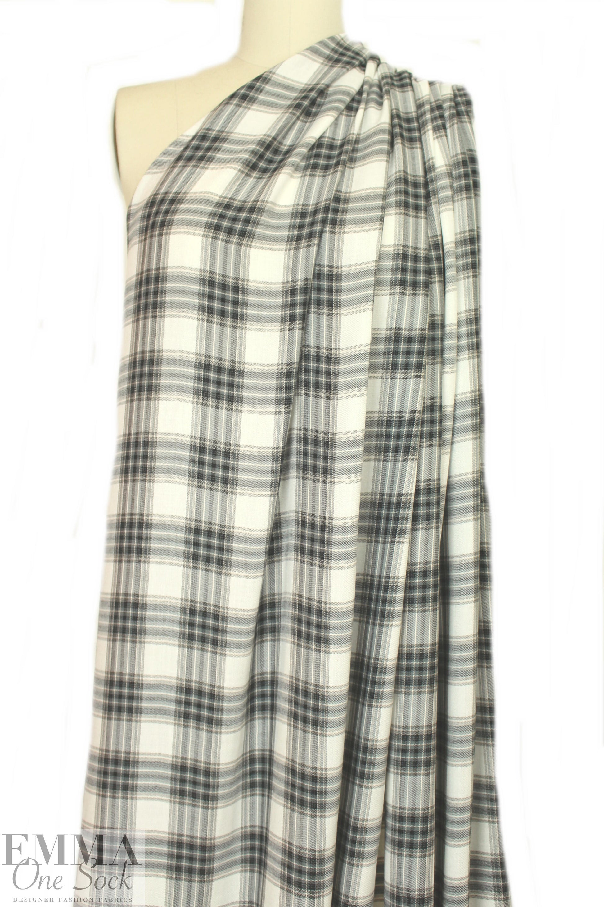 featherweight yarn-dyed plaid woven - black/khaki