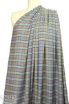Italian yarn-dyed plaid wool shirting - taupe/lavender 1.875 yd