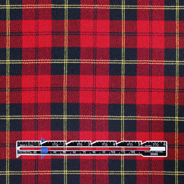 CA designer tartan plaid rayon crepe stretch woven 2 yd