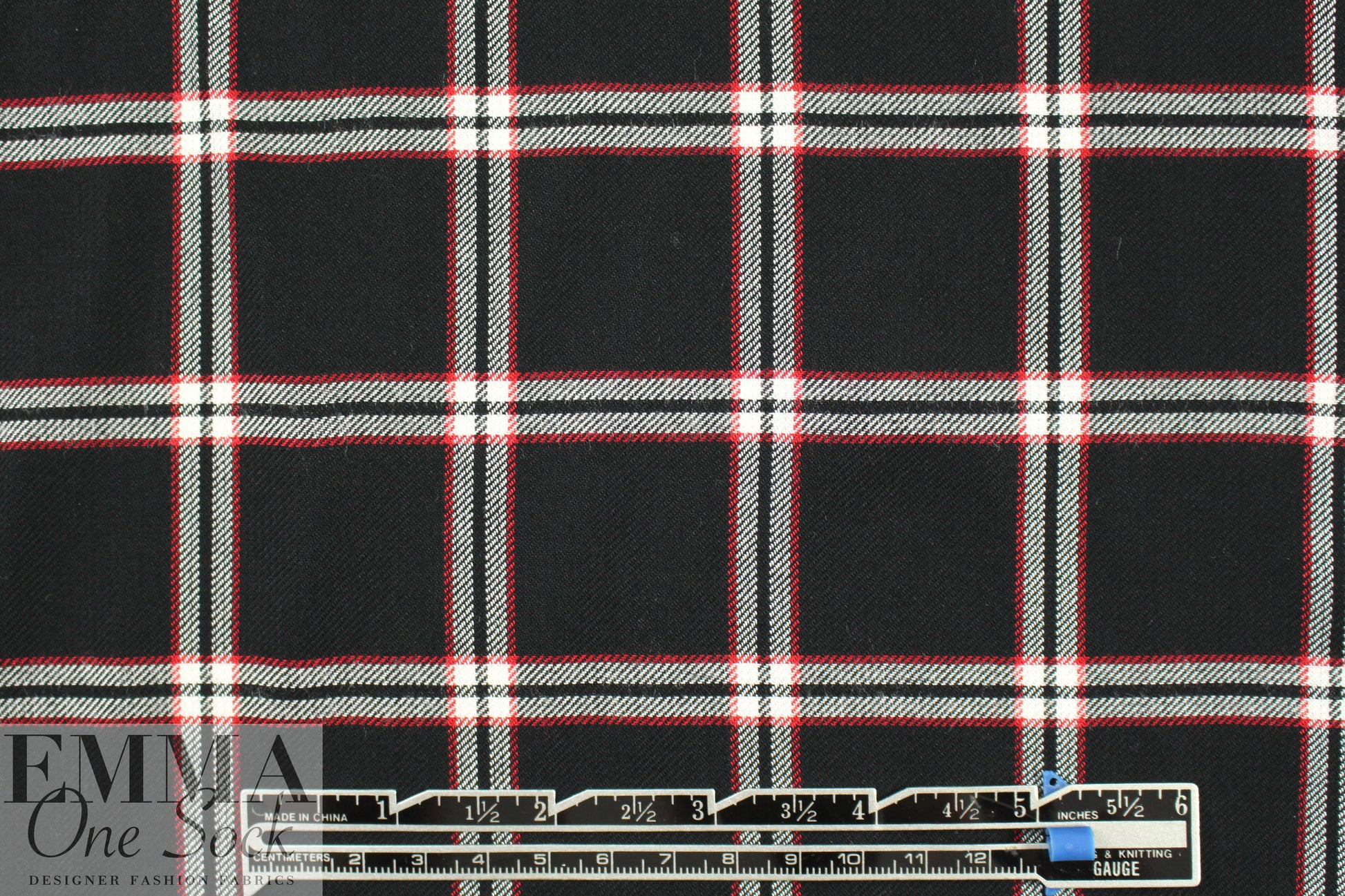 French yarn-dyed plaid drapey shirting - black/red