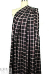 French yarn-dyed plaid drapey shirting - black/red
