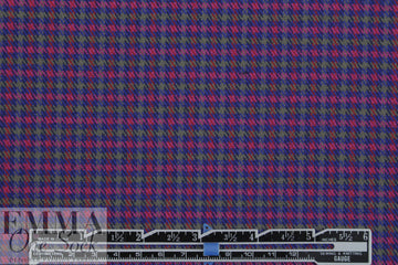 NY designer stretch yarn dyed plaid - rose/navy