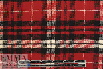 Italian yarn-dye cotton plaid flannel - red/black/white 1.5 yd