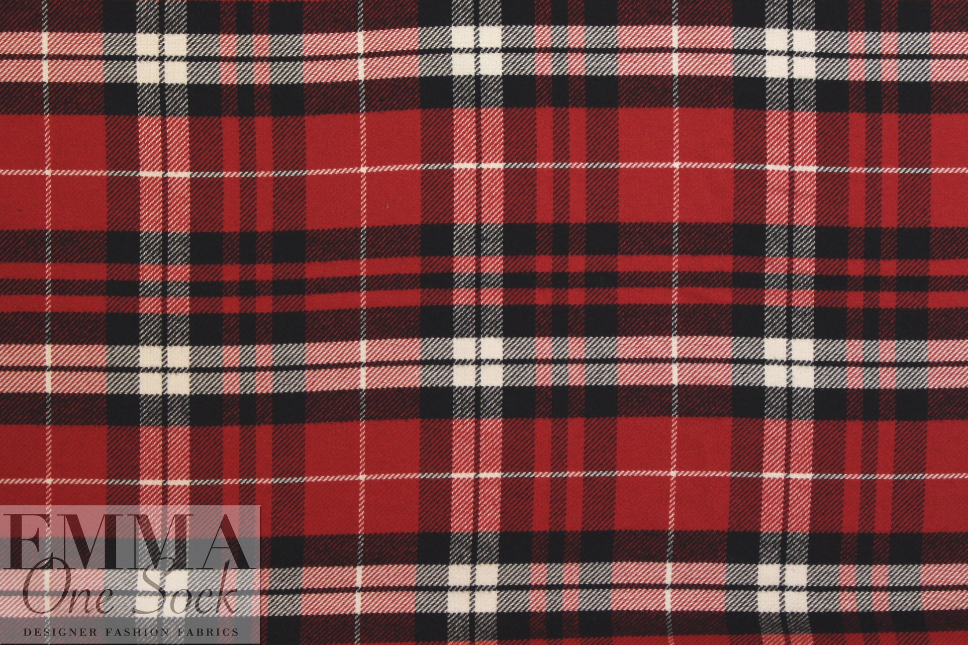 Italian yarn-dye cotton plaid flannel - red/black/white