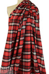 Italian yarn-dye cotton plaid flannel - red/black/white 1.5 yd