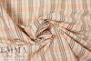 Italian plaid cotton stretch shirting - parchment/melon/off-black 1.5 yds