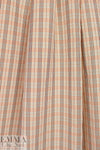 Italian plaid cotton stretch shirting - parchment/melon/off-black 1.875 yd