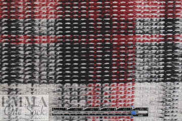 Italian textured wool plaid knit coating - claret/silver 3 yd