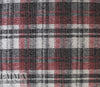 Italian textured wool plaid knit coating - claret/silver