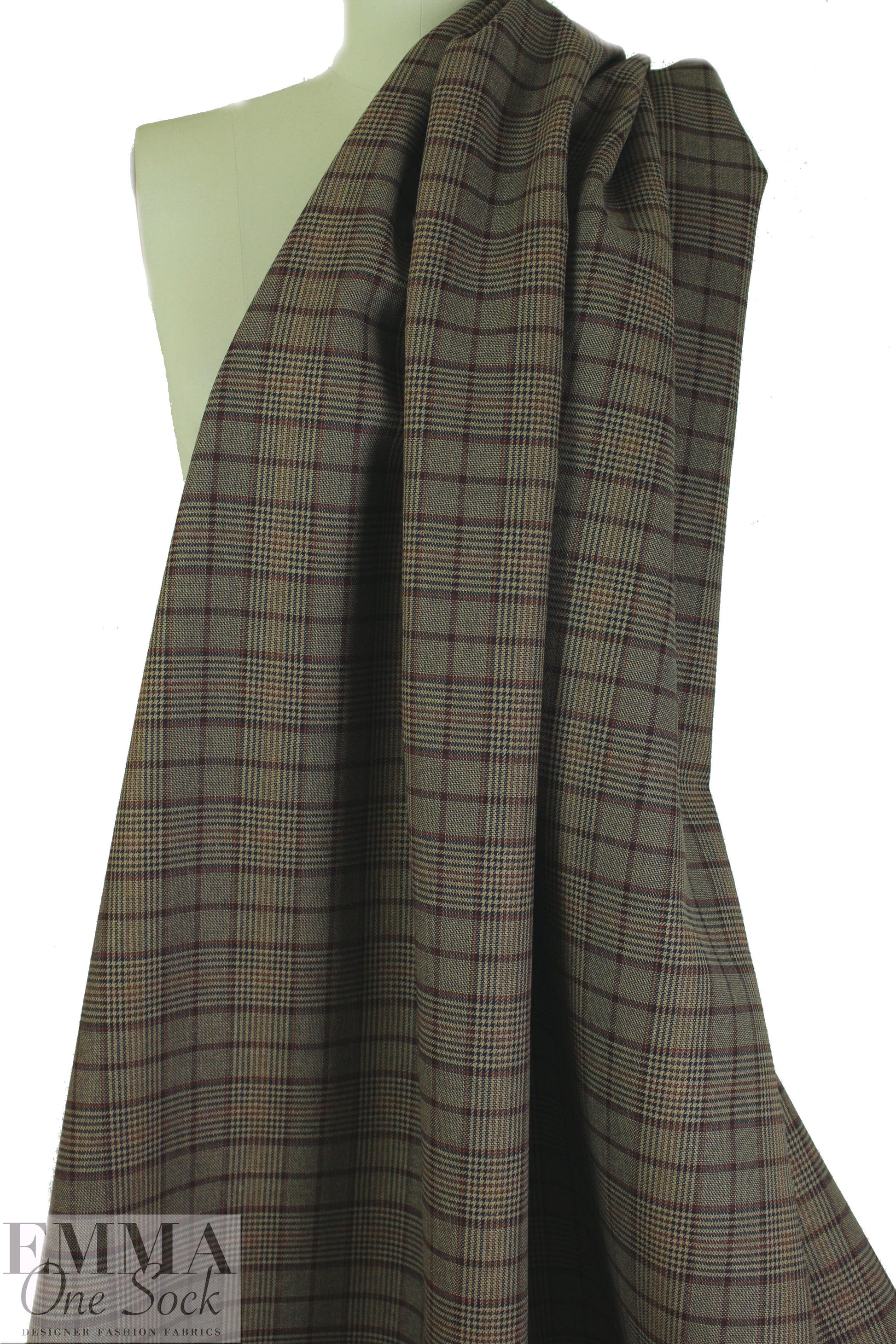 Italian earthtones yarn dyed doublesided plaid woven