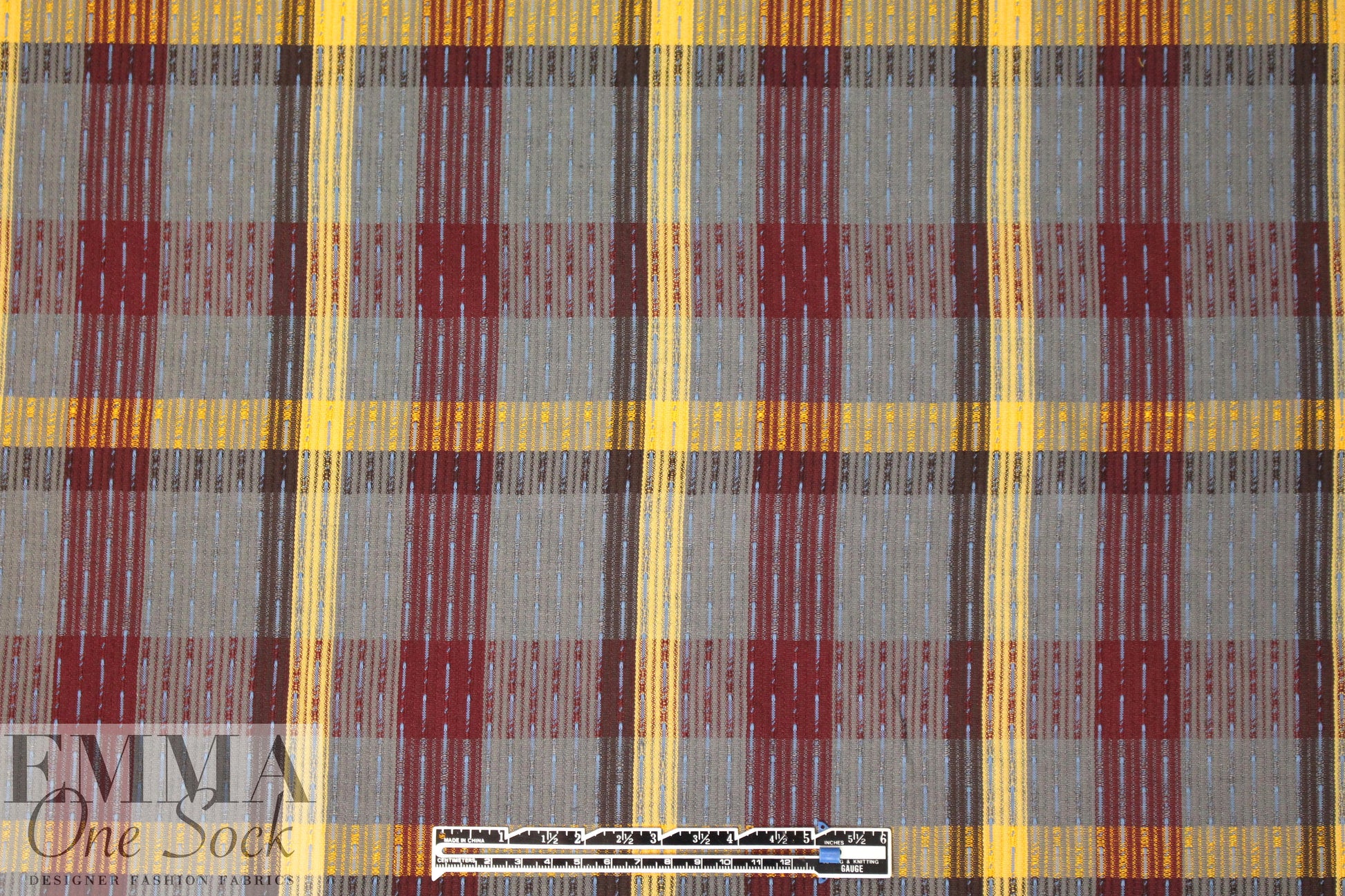 NY designer yarn dyed cotton jacquard plaid woven 2.125 yd