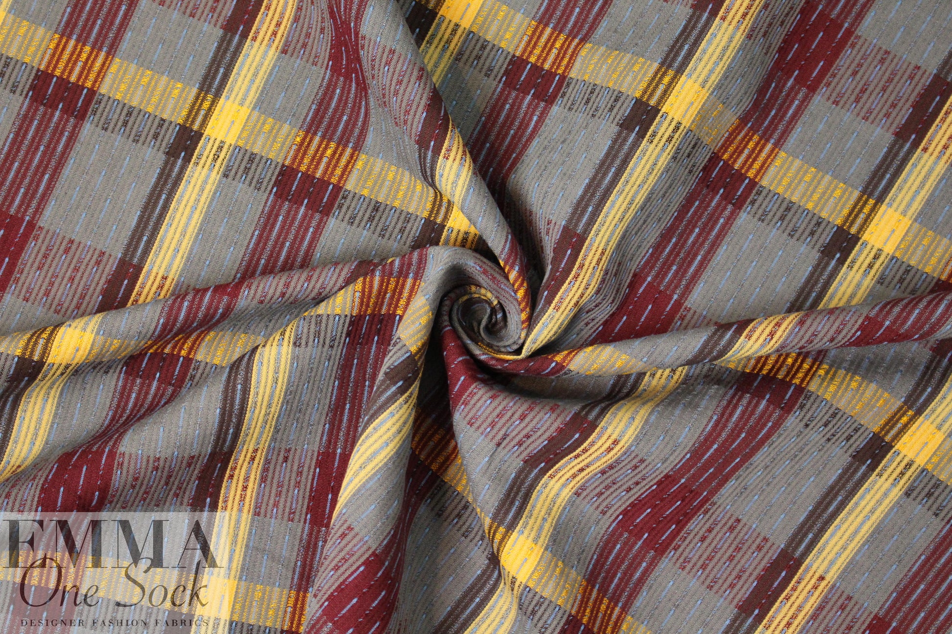 NY designer yarn dyed cotton jacquard plaid woven 2.125 yd
