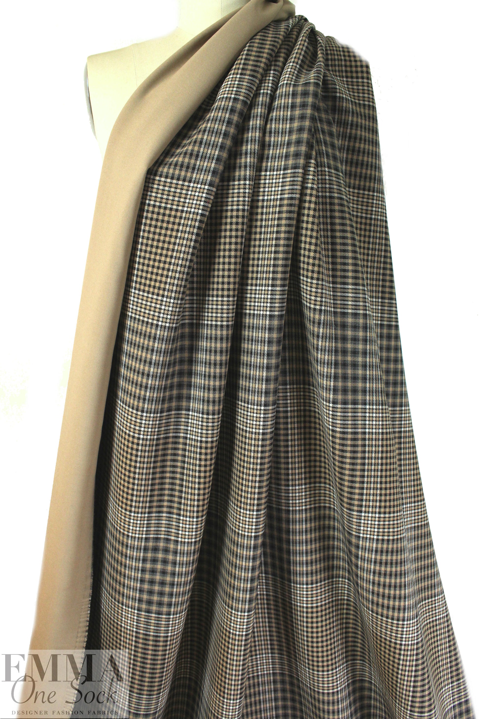 NY designer stretch yarn doubleface dyed plaid