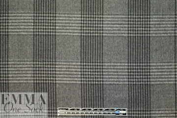 Italian licorice/gray plaid soft and elegant suiting 1 yard