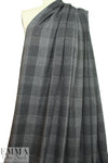 Italian licorice/gray plaid soft and elegant suiting 1 yard