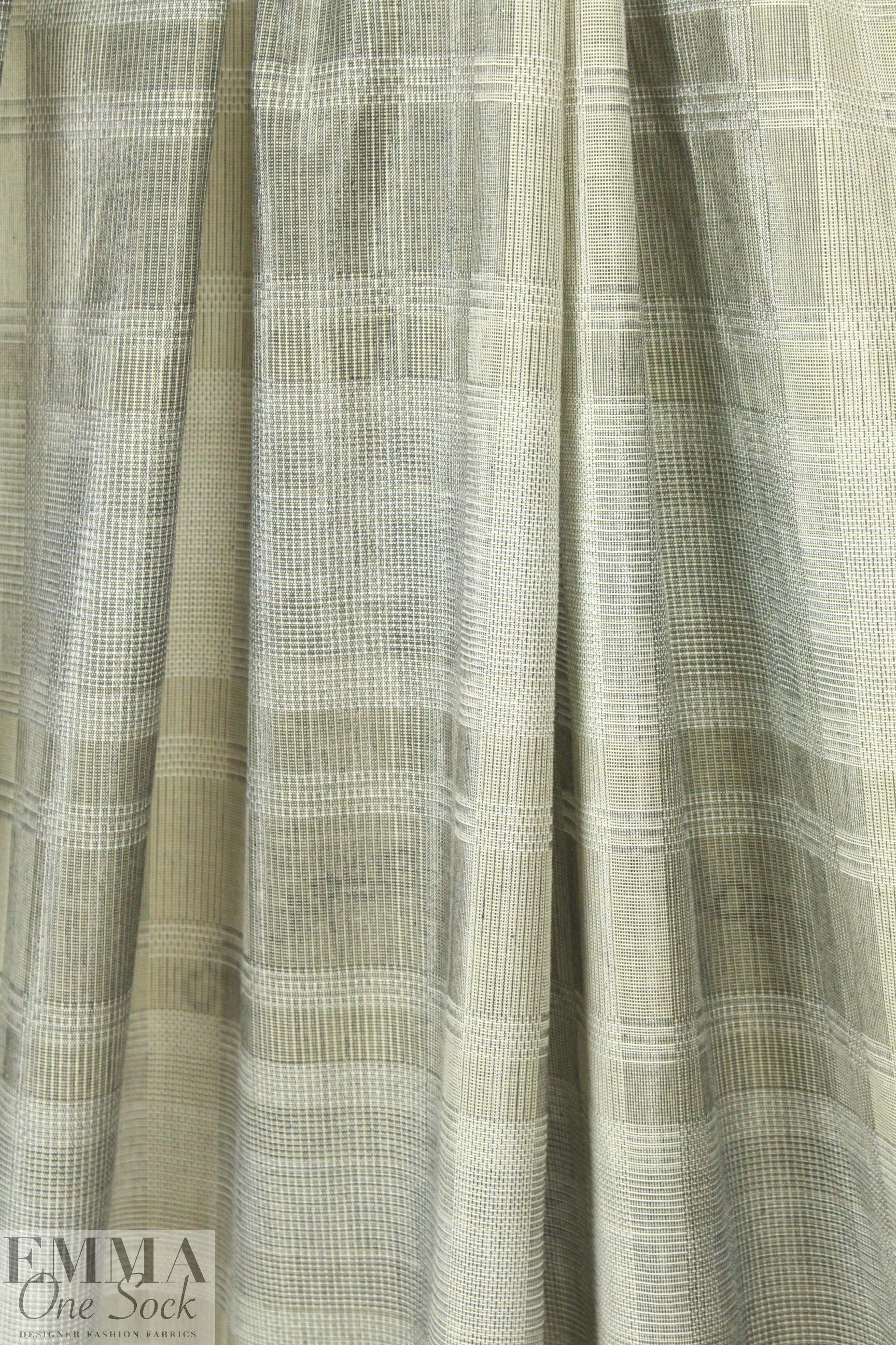 Italian 'wet look' ombre' plaid yarn dyed voile 1.625 yd