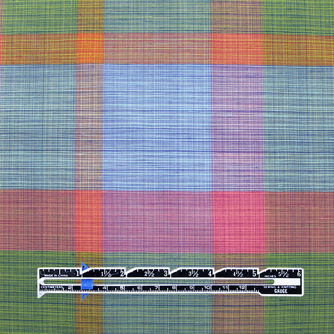 Italian cotton/linen yarn-dyed madras-style plaid woven .9 yds