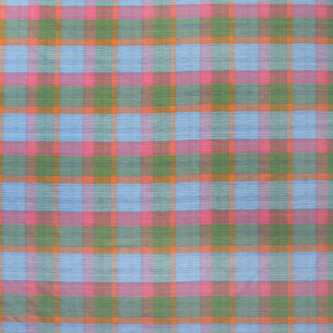 Italian cotton/linen yarn-dyed madras-style plaid woven 1 yard