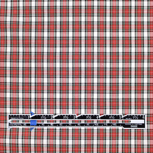 yarn-dyed plaid lightweight cotton woven - red/black/white