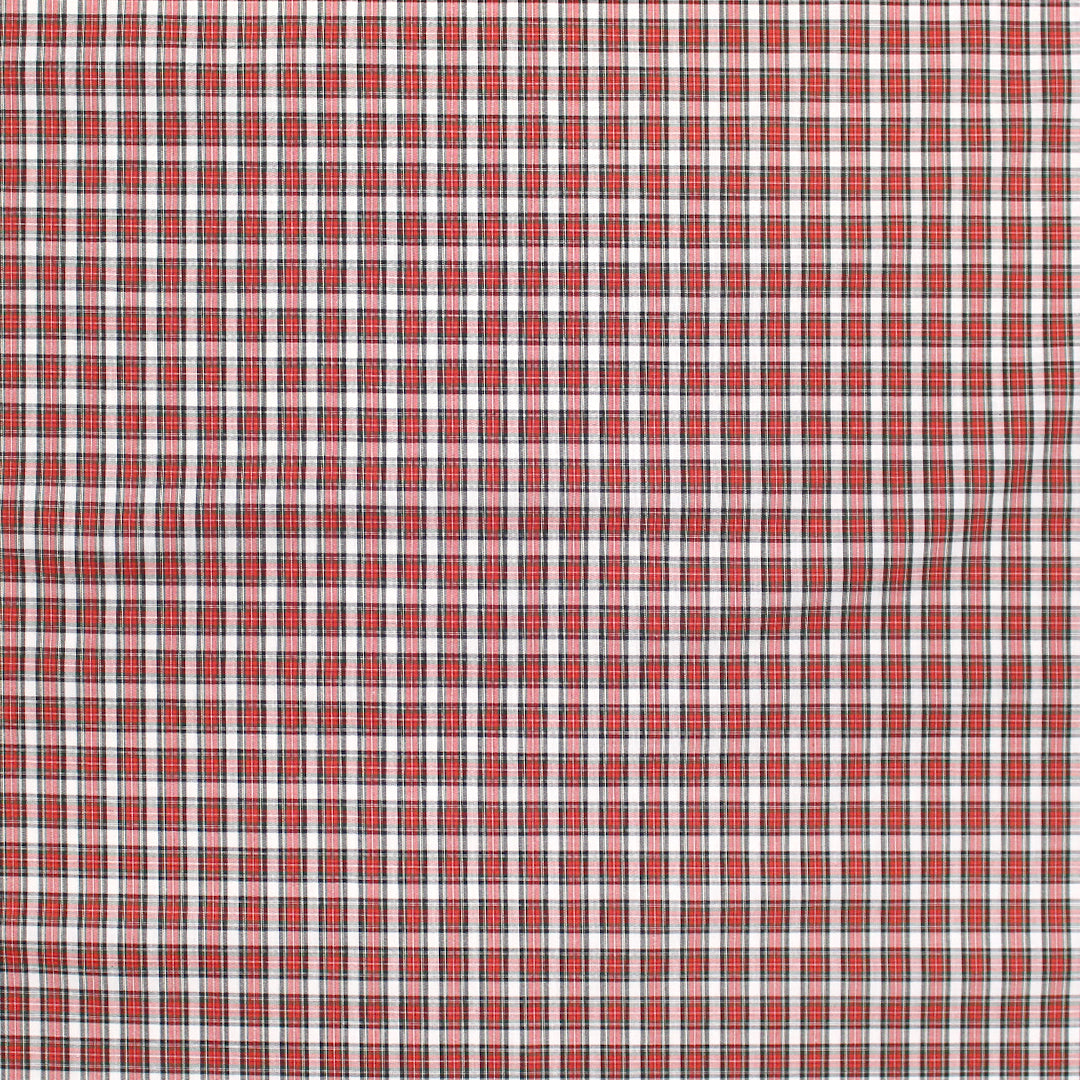 yarn-dyed plaid lightweight cotton woven - red/black/white