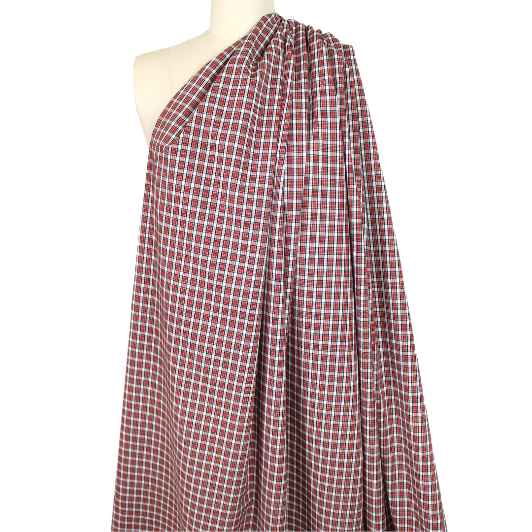 yarn-dyed plaid lightweight cotton woven - red/black/white