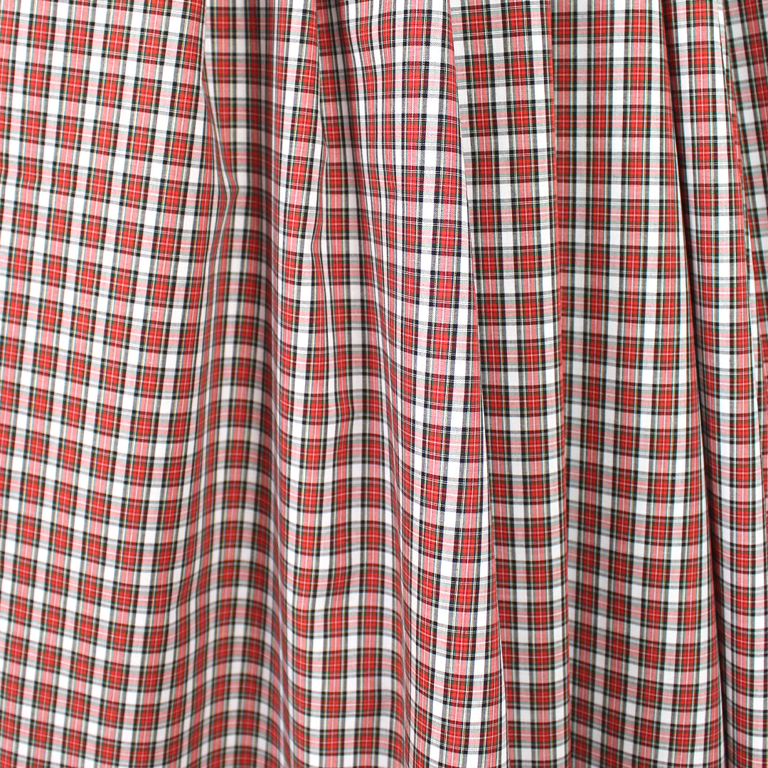 yarn-dyed plaid lightweight cotton woven - red/black/white