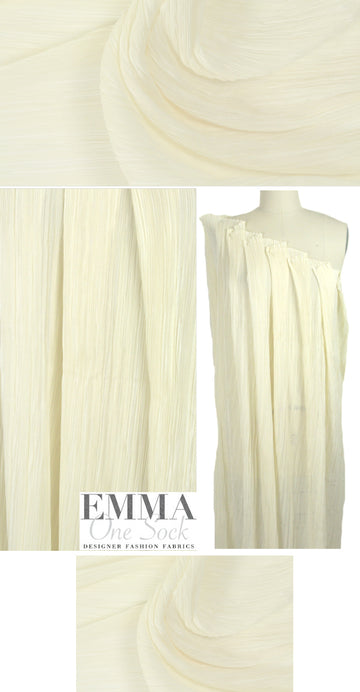 NY designer pleated woven - ivory
