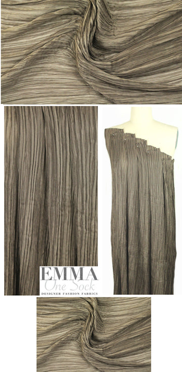 NY designer pleated woven - woodsy brown 2 yds