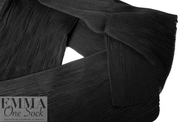 CA designer circular tube accordion pleat viscose - black