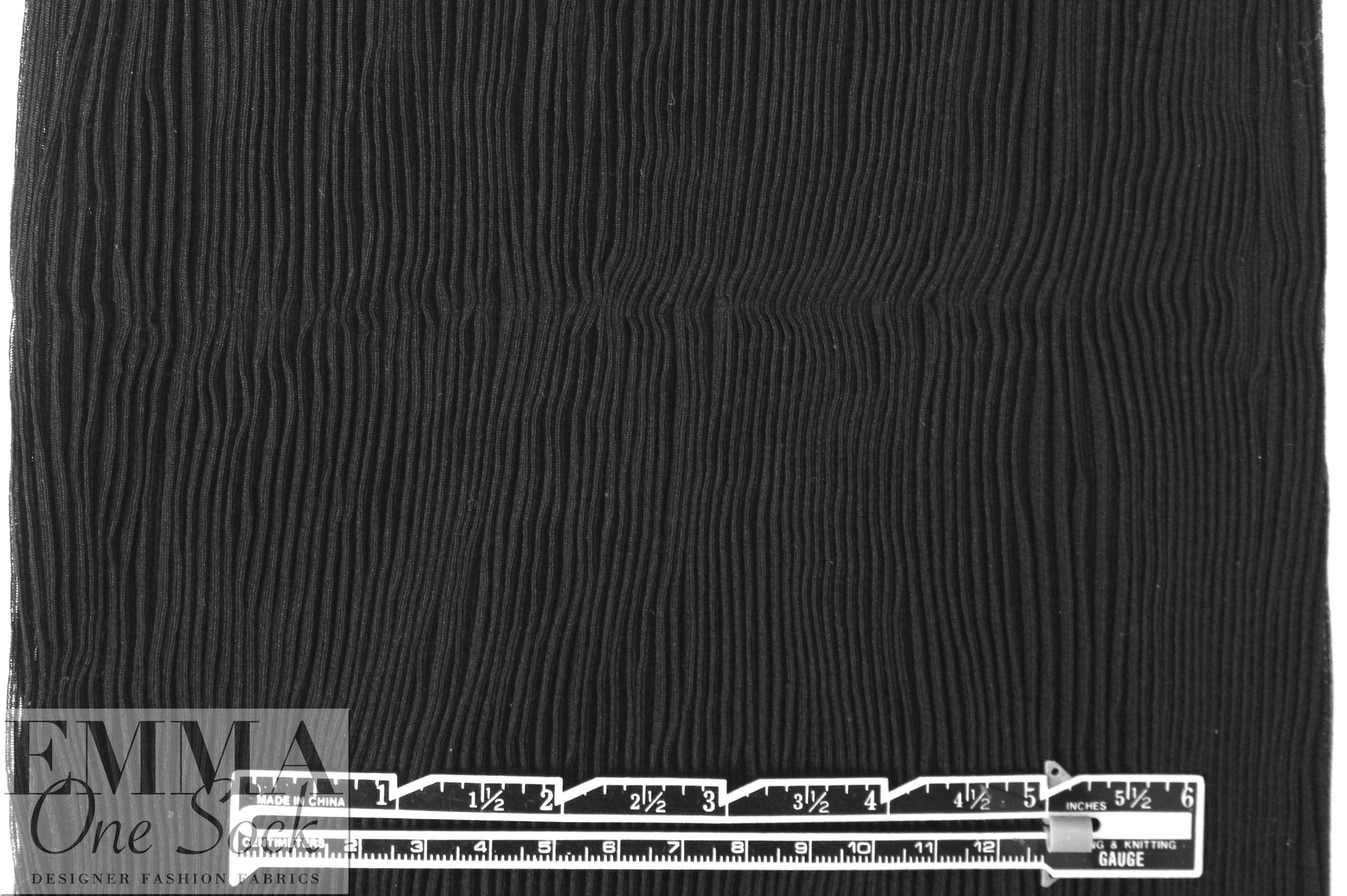 CA designer circular tube accordion pleat viscose - black 4 yd