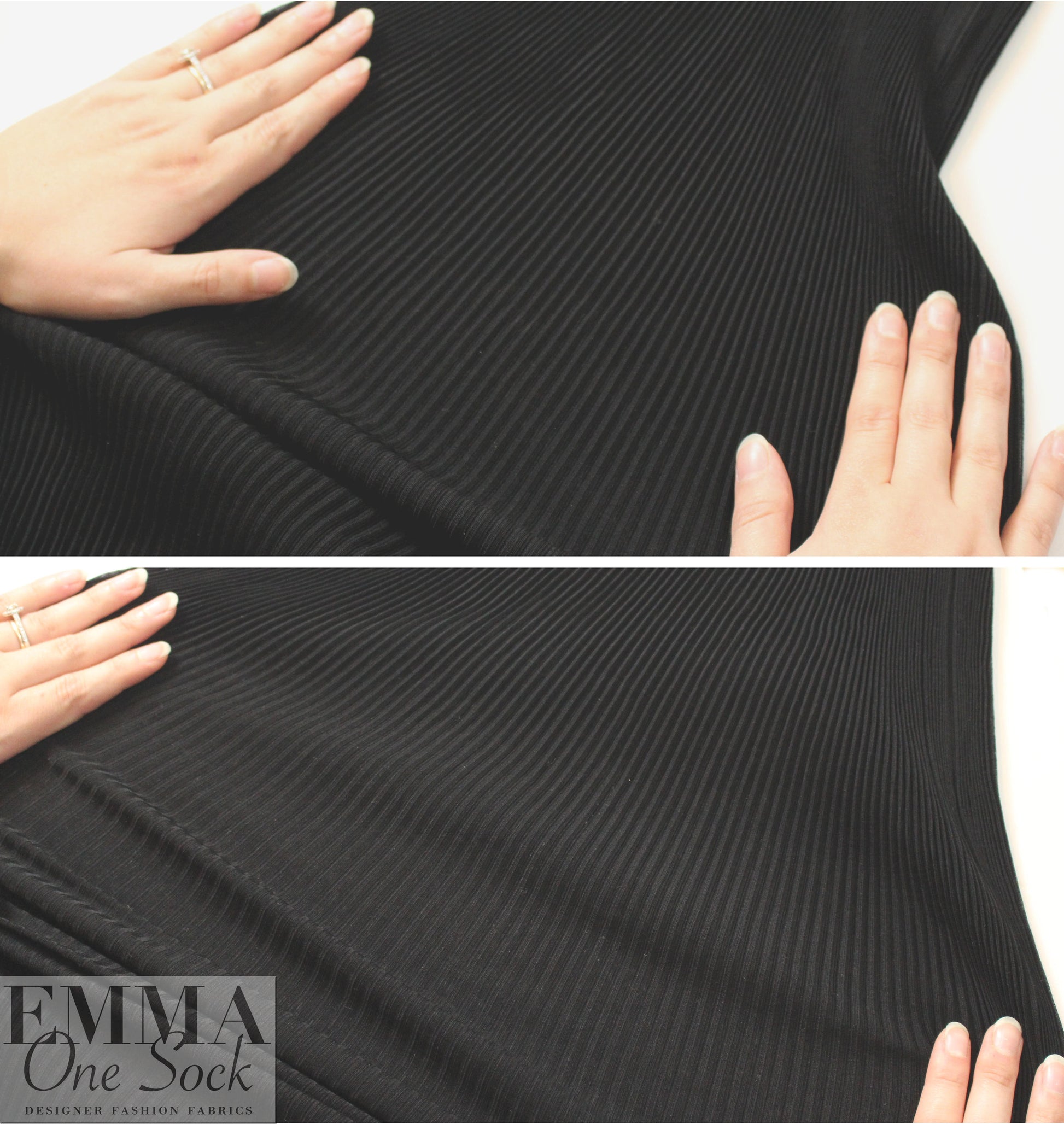 CA designer circular tube accordion pleat viscose - black 1.75 yd