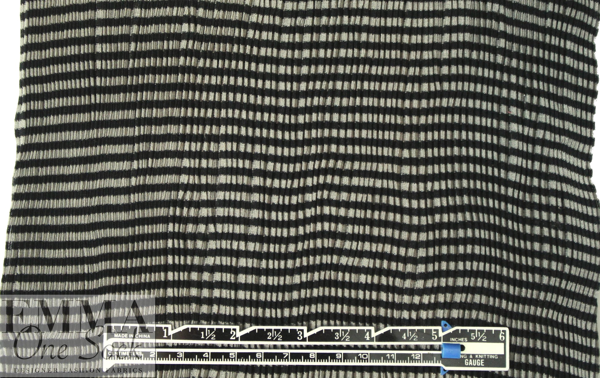 CA designer circular tube accordion pleat viscose - black/gray 1 yard